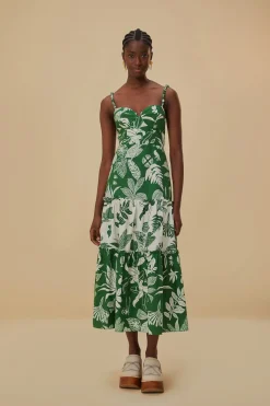 FOREST SOUL MIX MIDI DRESS