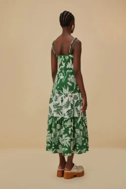 FOREST SOUL MIX MIDI DRESS