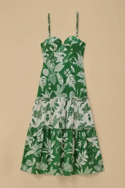 FOREST SOUL MIX MIDI DRESS