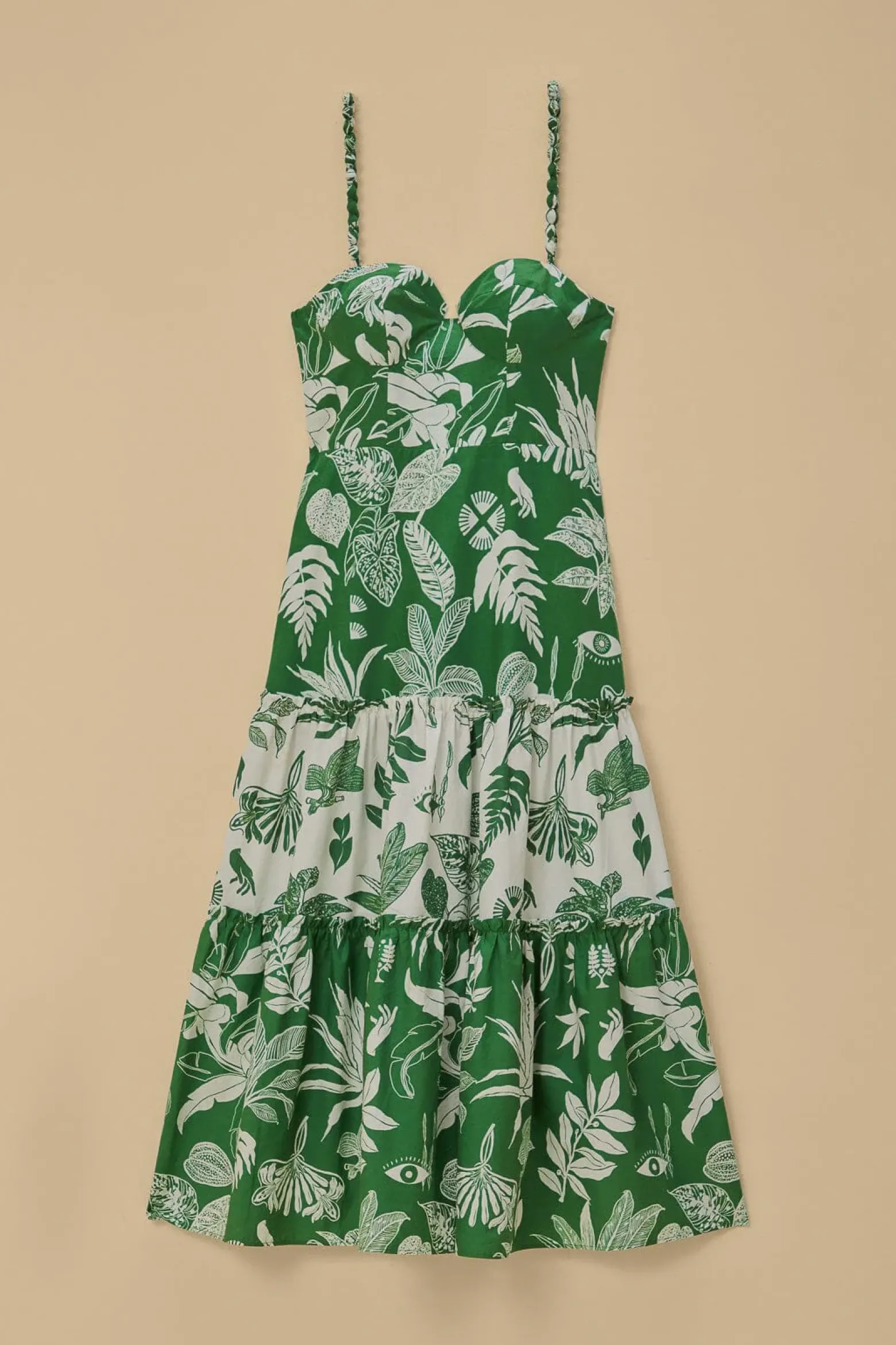 FOREST SOUL MIX MIDI DRESS