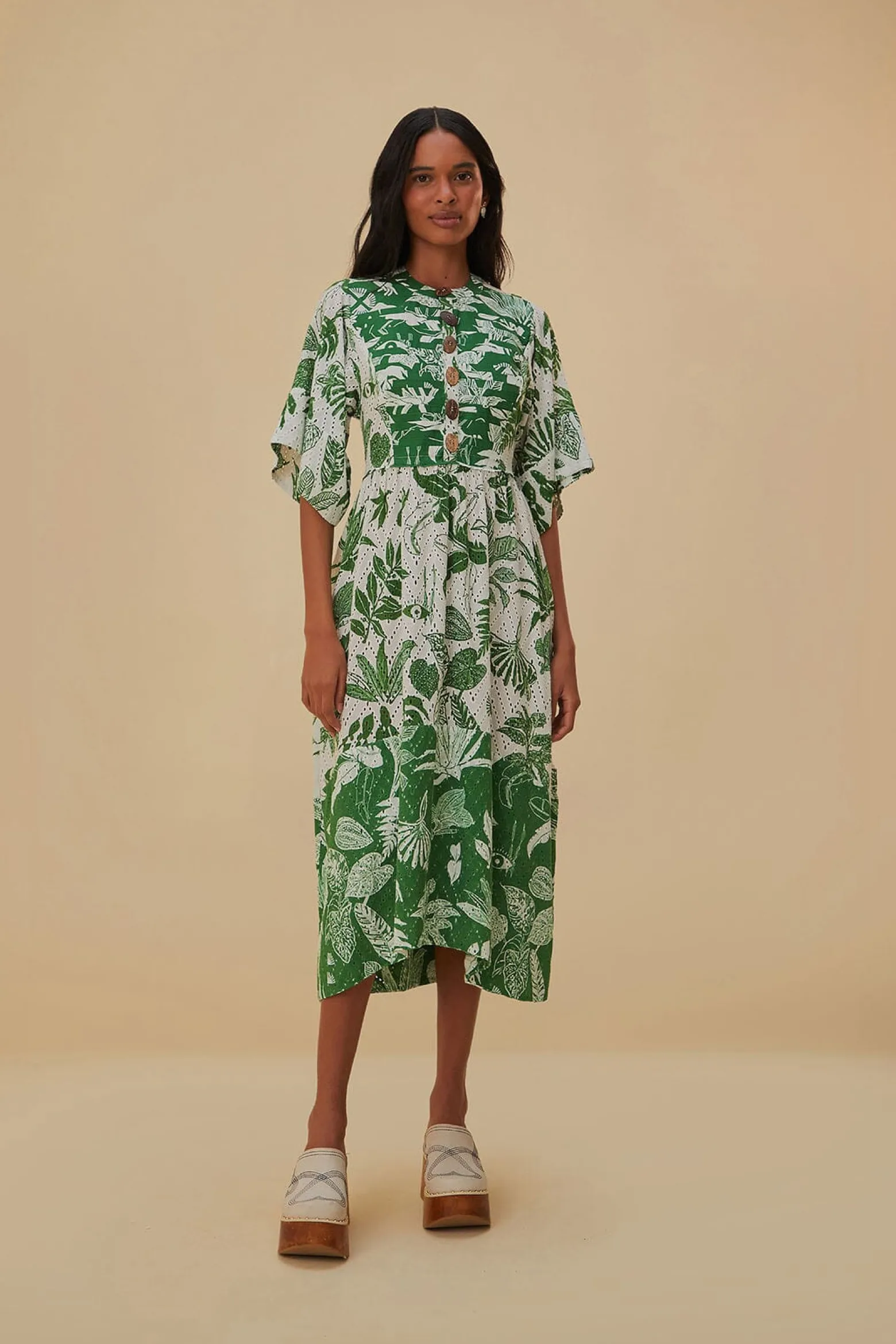 FOREST SOUL SHORT SLEEVE MIDI DRESS