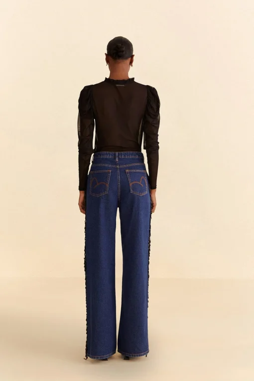  FRINGES BEADS WIDE PANTS