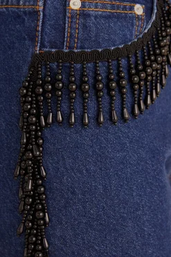  FRINGES BEADS WIDE PANTS