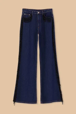  FRINGES BEADS WIDE PANTS