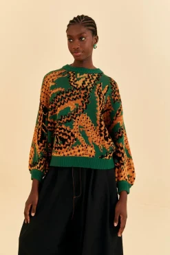  GREEN CROCO KNIT SWEATER