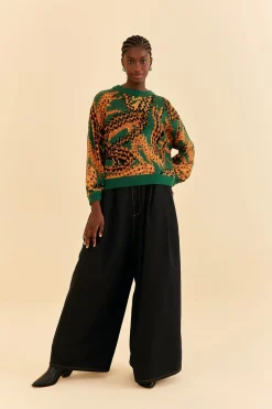  GREEN CROCO KNIT SWEATER