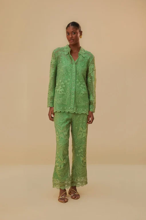  GREEN GUIPIRE PANTS