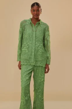  GREEN GUIPIRE PANTS
