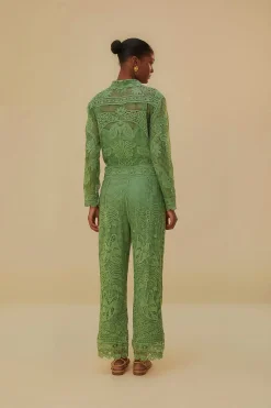  GREEN GUIPIRE PANTS