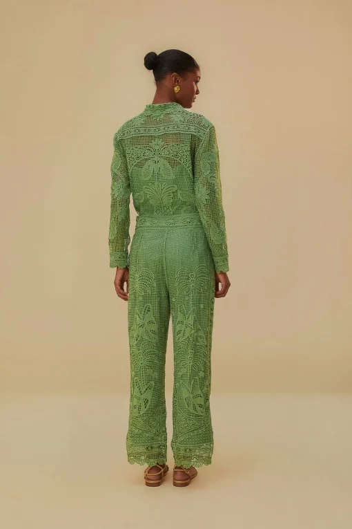  GREEN GUIPIRE PANTS