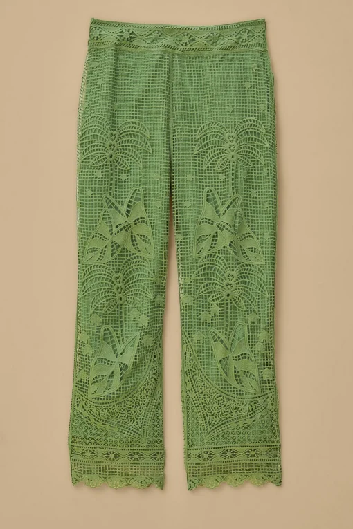  GREEN GUIPIRE PANTS