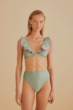  GREEN HIGH WAISTED BIKINI BOTTOM