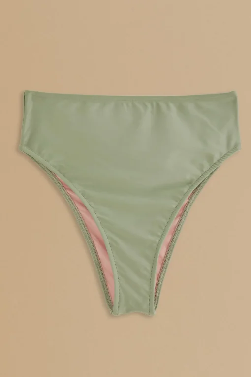  GREEN HIGH WAISTED BIKINI BOTTOM