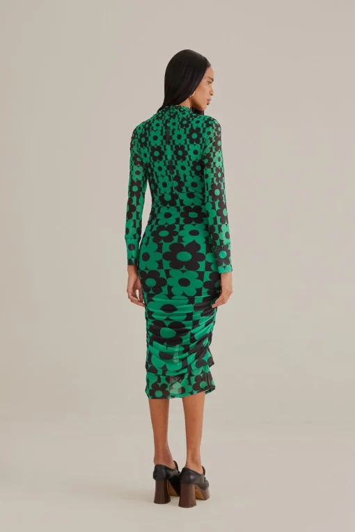  GREEN LOVEDAISY TULLE MIDI DRESS