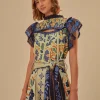  GREEN OCEAN TAPESTRY BELTED SHORT