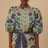  GREEN OCEAN TAPESTRY BELTED ROMPER