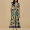 GREEN OCEAN TAPESTRY MAXI DRESS