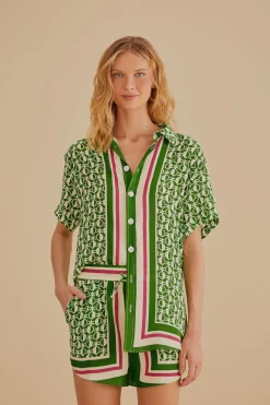  GREEN PINEAPPLE SCARF SHORTS