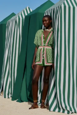  GREEN PINEAPPLE SCARF SHORTS