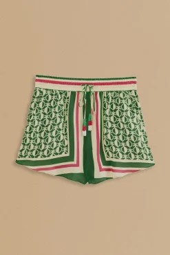  GREEN PINEAPPLE SCARF SHORTS