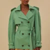  GREEN SHORT TRENCH COAT