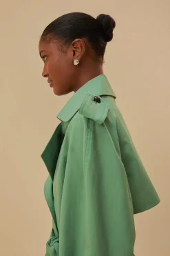  GREEN SHORT TRENCH COAT