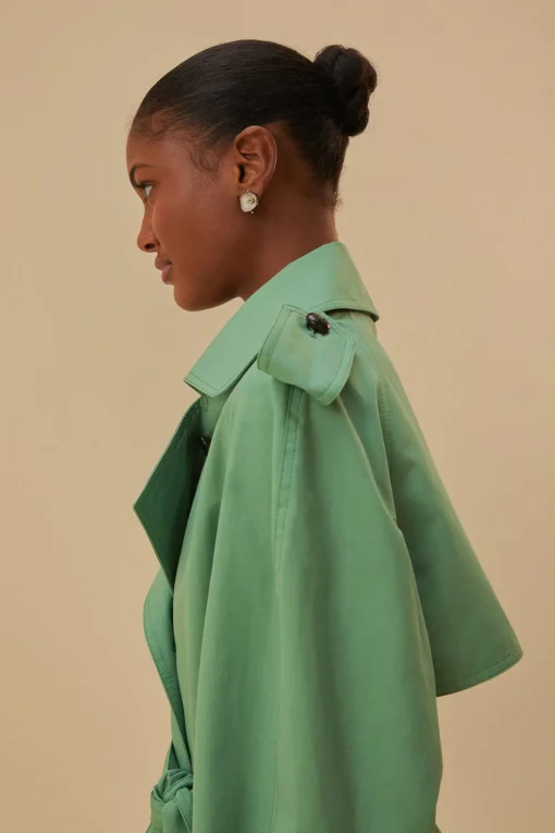  GREEN SHORT TRENCH COAT