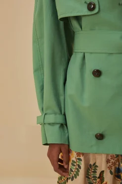  GREEN SHORT TRENCH COAT