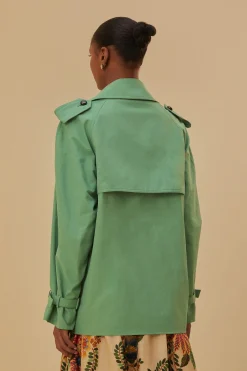  GREEN SHORT TRENCH COAT