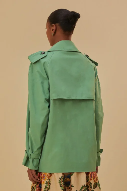  GREEN SHORT TRENCH COAT