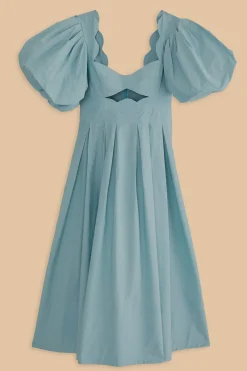  GREY BLUE CUT OUT MIDI DRESS