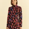  IRIDESCENT LEOPARDS KNIT MINI DRESS