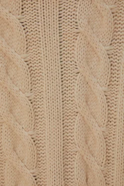  KHAKI BRAIDED KNIT CARDIGAN