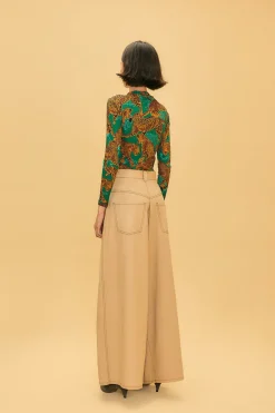  KHAKI LOW WAISTED PLEATED PANTS