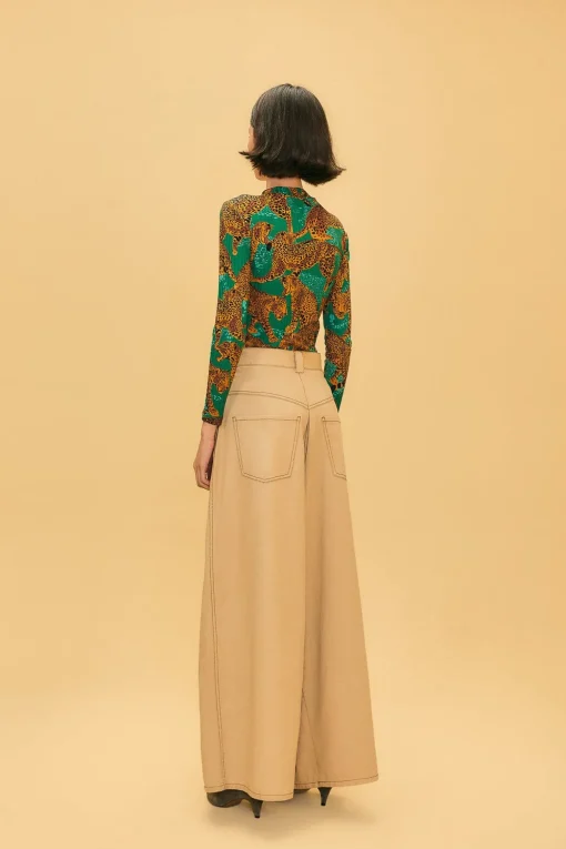  KHAKI LOW WAISTED PLEATED PANTS