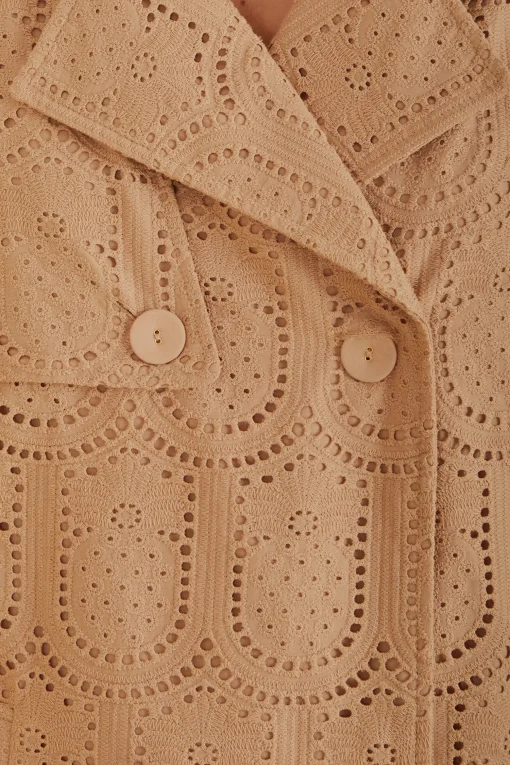  KHAKI PINEAPPLE COTTON EYELET TRENCH COAT