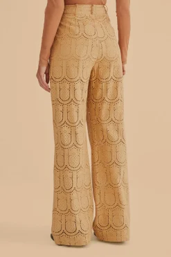  KHAKI PINEAPPLE EYELET PANTS