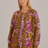  LAVENDER TIGER LEAVES KNIT CARDIGAN