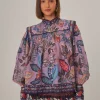  LAVENDER WILD NIGHT LONG SLEEVE BLOUSE