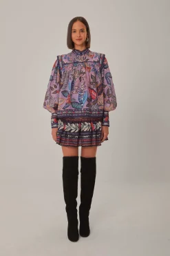  LAVENDER WILD NIGHT LONG SLEEVE BLOUSE