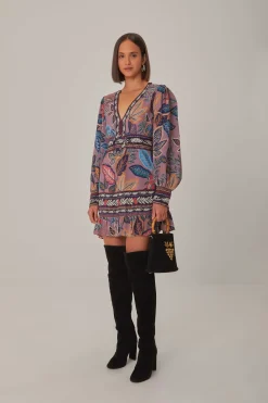  LAVENDER WILD NIGHT LONG SLEEVE MINI DRESS