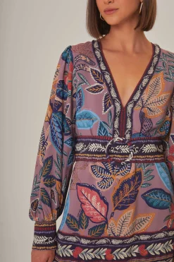  LAVENDER WILD NIGHT LONG SLEEVE MINI DRESS