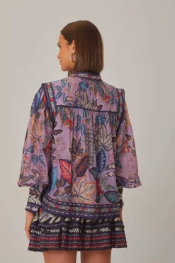  LAVENDER WILD NIGHT LONG SLEEVE BLOUSE