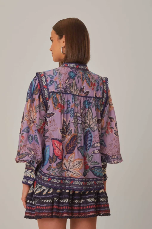  LAVENDER WILD NIGHT LONG SLEEVE BLOUSE