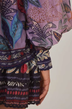  LAVENDER WILD NIGHT LONG SLEEVE BLOUSE