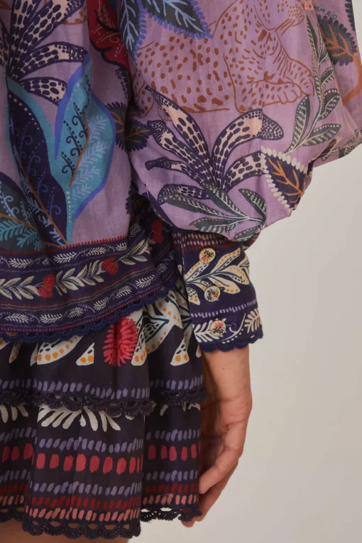  LAVENDER WILD NIGHT LONG SLEEVE BLOUSE
