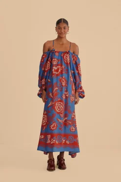  LIGHT BLUE LACE GARDEN MAXI DRESS