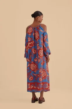 LIGHT BLUE LACE GARDEN MAXI DRESS