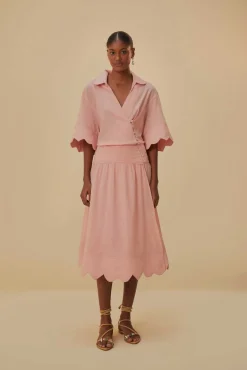  LIGHT PINK HEART DETAILED MIDI DRESS