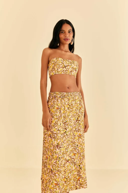  LIGHT PINK STAR FRUIT MIDI SKIRT